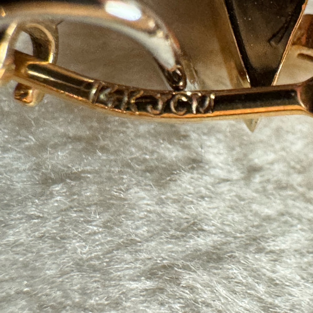 Elegant 14K Gold (White and Yellow) Hoop Earrings - Picture 5 of 7